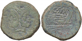 ROMANE REPUBBLICANE - CLOVIA - C. Clovius Saxula (89 a.C.) - Asse B. 1; Cr. 173/1 (AE g. 29,08)
meglio di MB