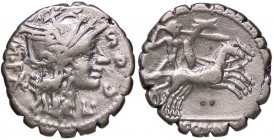 ROMANE REPUBBLICANE - COSCONIA - L. Cosconius M. f. (118 a.C.) - Denario serrato B. 1; Cr. 282/2 (AG g. 3,87)
qBB