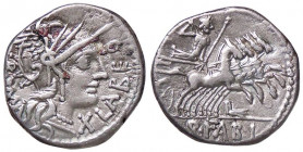 ROMANE REPUBBLICANE - FABIA - Q. Fabius Labeo (124 a.C.) - Denario B. 1; Cr. 273/1 (AG g. 3,85)
bel BB
