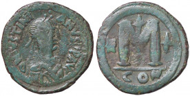 BIZANTINE - Giustiniano I (527-565) - Follis Ratto 482/485; Sear 158 (AE g. 16,15)
qBB