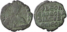 BIZANTINE - Leone VI e Alessandro (886-908) - Follis Ratto 1873; Sear 1729 (AE g. 4,9)
MB-BB