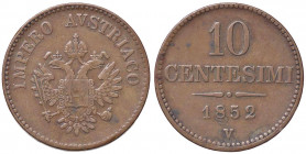 ZECCHE ITALIANE - VENEZIA - Francesco Giuseppe I d'Asburgo-Lorena (1848-1866) - 10 Centesimi 1852 Pag. 258; Mont. 309 NC CU Aquila
 Aquila - 
BB