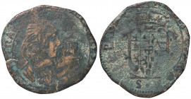 SAVOIA - Carlo Emanuele II, reggenza (1638-1648) - Mezza lira MIR 761 RRR (MI g. 7,44)Senza data
 Senza data - 
qBB