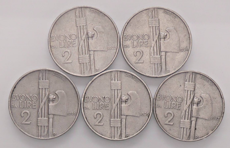SAVOIA - Vittorio Emanuele III (1900-1943) - 2 Lire 1923÷1927 Fascio Pag. 741÷74...
