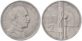 SAVOIA - Vittorio Emanuele III (1900-1943) - 2 Lire 1926 Fascio Pag. 744; Mont. 164 R NI
meglio di MB