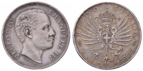 SAVOIA - Vittorio Emanuele III (1900-1943) - Lira 1902 Aquila Pag. 764; Mont. 189 AG Patinata
 Patinata
SPL+/qFDC