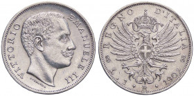 SAVOIA - Vittorio Emanuele III (1900-1943) - Lira 1902 Aquila Pag. 764; Mont. 189 AG Abilmente lavata
 Abilmente lavata
qSPL/SPL