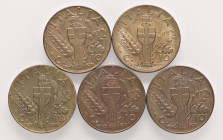 SAVOIA - Vittorio Emanuele III (1900-1943) - 10 Centesimi 1939÷1943 Impero Pag. 887÷891; Mont. 353÷357 _BR_
qFDC÷FDC