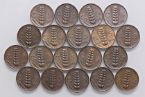 SAVOIA - Vittorio Emanuele III (1900-1943) - 5 Centesimi 1919÷1937 Spiga Mont. 368÷386 R CU serie delle 19 monete
 serie delle 19 monete -
BB÷SPL