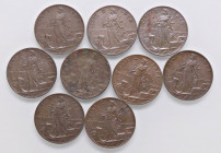 SAVOIA - Vittorio Emanuele III (1900-1943) - 2 Centesimi 1908÷1917Prora Pag. 931÷939; Mont. 404÷412 RR CU Serie delle 9 monete Solo il 1908 è MB
 Ser...