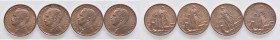 SAVOIA - Vittorio Emanuele III (1900-1943) - Centesimo 1910 Prora Pag. 947; Mont. 424 CU Rame rosso - Lotto di 4 esemplari
 Rame rosso - Lotto di 4 e...