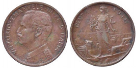 SAVOIA - Vittorio Emanuele III (1900-1943) - Centesimo 1911 Prora Pag. 948; Mont. 425 R CU
BB+