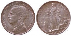 SAVOIA - Vittorio Emanuele III (1900-1943) - Centesimo 1918 Prora Pag. 955; Mont. 432 R CU Colpetto al ciglio
 Colpetto al ciglio
qFDC
