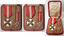 MEDAGLIE - SAVOIA - Vittorio Emanuele III (1900-1943) - Croce Ordine della corona d'Italia Cartone 46 MD Ø 35Da cavaliere Con mignon - In scatola un p...