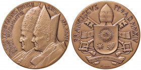 MEDAGLIE - PAPALI - Francesco (2013) - Medaglia 2014 - Canonizzazione di Giovanni XXIII e Giovanni Paolo II AE Opus: Longo Ø 35 In confezione
 In con...