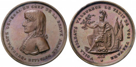 MEDAGLIE - NAPOLEONICHE - Napoleone Bonaparte Generale - Medaglia 1796 AE Opus: P.F. Ø 40COPIE sul bordo
 COPIE sul bordo - 
SPL