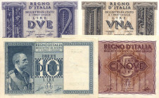 CARTAMONETA - BIGLIETTI DI STATO - Vittorio Emanuele III (1900-1943) - Serie Impero 4 valori
 4 valori -
SPL÷qFDS