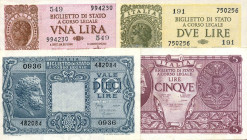 CARTAMONETA - BIGLIETTI DI STATO - Luogotenenza (1944-1946) - Serie 23/11/1944 4 valori
 4 valori -
SPL÷FDS