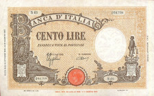 CARTAMONETA - BANCA d'ITALIA - Luogotenenza (1944-1946) - 100 Lire - Barbetti 10/10/1944 Alfa 376; Lireuro 24A Azzolini/Urbini
 Azzolini/Urbini - 
B...