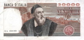 CARTAMONETA - BANCA d'ITALIA - Repubblica Italiana (monetazione in lire) (1946-2001) - 20.000 Lire - Tiziano 21/02/1975 Alfa 880; Lireuro 77A R Carli/...