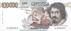 CARTAMONETA - BANCA d'ITALIA - Repubblica Italiana (monetazione in lire) (1946-2001) - 100.000 Lire - Caravaggio 1° tipo 06/03/1992 Alfa 929; Lireuro ...