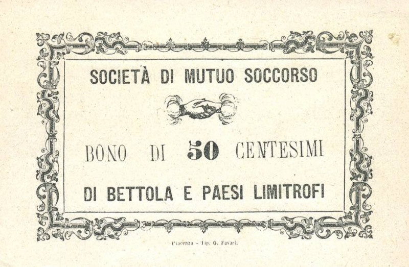 CARTAMONETA - MONETAZIONE D'EMERGENZA - Biglietti Fiduciari Bettola e paesi limi...