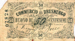 CARTAMONETA - MONETAZIONE D'EMERGENZA - Biglietti Fiduciari Brusegno (BI) Gav. 168 RRR Commercio - 50 centesimi
 Commercio - 50 centesimi -
MB