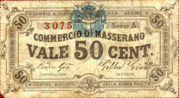 CARTAMONETA - MONETAZIONE D'EMERGENZA - Biglietti Fiduciari Messerano (BI) Gav. 551 RR Commercio - 50 centesimi
 Commercio - 50 centesimi -
BB