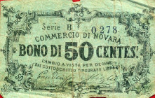 CARTAMONETA - MONETAZIONE D'EMERGENZA - Biglietti Fiduciari Novara Gav. 626 RRR Commercio - 50 centesimi
 Commercio - 50 centesimi -
meglio di MB