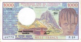 CARTAMONETA ESTERA - CAMERUN - Repubblica - 1.000 Franchi Due taglietti laterali
 Due taglietti laterali
BB+