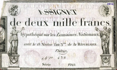 CARTAMONETA ESTERA - FRANCIA - Costituzione (1791-1795) - 2.000 Franchi 07/01/1795 18 Nivose An III
BB+
