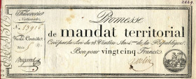 CARTAMONETA ESTERA - FRANCIA - Direttorio (1795-1799) - 25 Franchi 18/03/1796 Kr. A83 Macchioline e foro da spillo
 Macchioline e foro da spillo
SPL