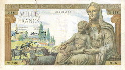 CARTAMONETA ESTERA - FRANCIA - Governo di Vichy (1940-1944) - 1.000 Franchi 07/01/1943 Kr. 95 Strappo ricomposto a s.
 Strappo ricomposto a s.
megli...