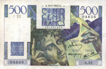 CARTAMONETA ESTERA - FRANCIA - Governo Provvisorio di De Gaulle (1944-1946) - 500 Franchi 19/07/1945
BB+