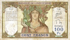CARTAMONETA ESTERA - NUOVA CALEDONIA - Terza Repubblica (1870-1940) - 100 Franchi (1937-67) Pick 42 Noumea Forellini da spillo
 Noumea - Forellini da...