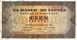CARTAMONETA ESTERA - SPAGNA - Seconda repubblica spagnola (1931-1939) - 100 Pesetas 20/05/1938 Pick 113
BB-SPL
