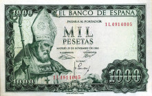 CARTAMONETA ESTERA - SPAGNA - Francesco Franco Caudillo (1939-1975) - 1.000 Pesetas 19/11/1965 Kr. 140 Pressato
 Pressato
BB-SPL