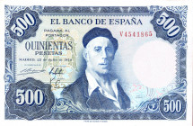 CARTAMONETA ESTERA - SPAGNA - Francesco Franco Caudillo (1939-1975) - 500 Pesetas 22/07/1954 (1958) Kr. 148
SPL+