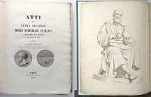 LIBRI VARI - LIBRI Atti della prima riunione degli scienziati italiani tenuta a Pisa nel 1839. Pisa 1840, tipografia Nistri, pagg 324 ill.
Ottimo