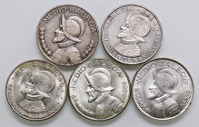 LOTTI - Estere PANAMA - Mezzo balboa 1930-1953-1961-1962-1966 - Lotto di 5 monete, solo il 1930 è BB
BB÷qFDC