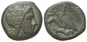 Sizilien. Akragas. Phintias (282 - 277 v. Chr.).

 Bronze.
Vs: Kopf des Zeus Hellanios mit Lorbeerkranz rechts. 
Rs: Zwei Adler mit gespreizten Fl...