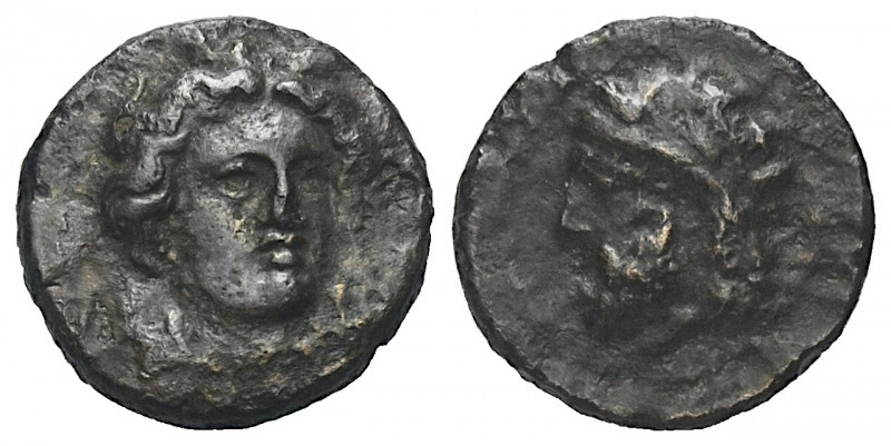 Sizilien. Gela.

 Bronze. Ca. 315 - 310 v. Chr.
Vs: Kopf der Demeter en face,...