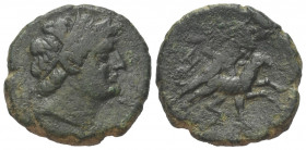Sizilien. Gela.

 Bronze. Ca. 230 - 200 v. Chr.
Vs: Kopf des Gelas mit Schilfkranz rechts.
Rs: Antiphemos mit Schwert nach rechts stehend und Widd...