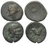 Sizilien. Leontinoi.

 Bronze (Trionkion). 2. Jhdt. v. Chr.
Lot (2 Stück).

Vs: Demeterkopf links.
Rs: Bund aus mehreren Getreideähren.

18 mm...