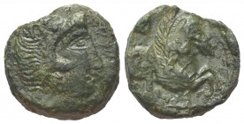 Sizilien. Solous.

 Bronze. 2. - 1. Jhdt. v. Chr.
Vs: Kopf des Herakles mit Löwenfell rechts.
Rs: Hippokamp rechts.

16 mm. 5,90 g. 

HGC 2, 1...