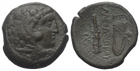 Königreich Makedonien. Alexander III. der Große (336 - 323 v. Chr.).

 Bronze. Ca. 330 - 320 v. Chr. Byblos.
Vs: Kopf des jugendlichen Herakles mit...