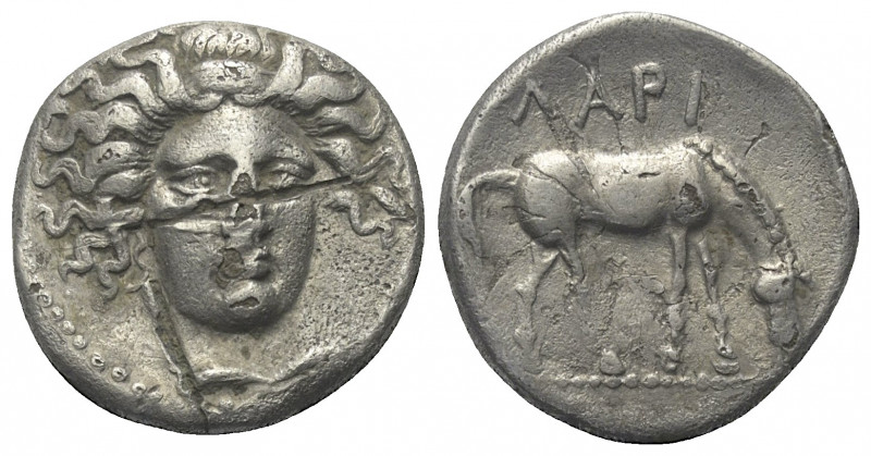 Thessalien. Larissa.

 Drachme (Silber). Ca. 369 - 360 v. Chr.
Vs: Kopf der N...