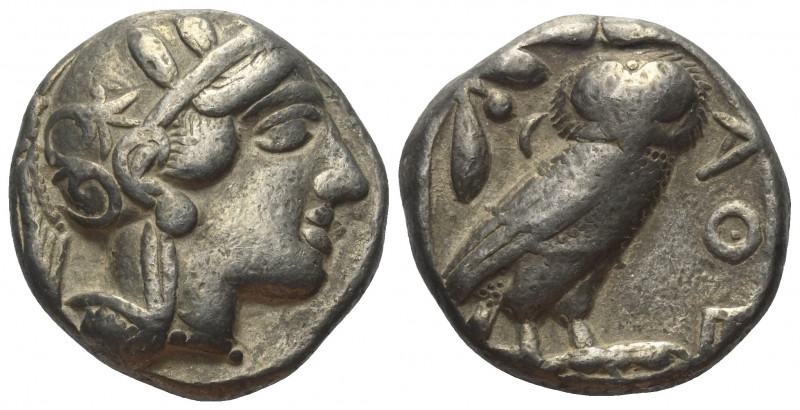 Attika. Athen.

 Tetradrachme (Silber). Ca. 454 - 404 v. Chr.
Vs: Kopf der At...