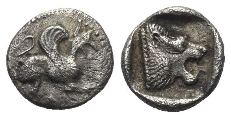 Troas. Assos.

 Obol (Silber). Ca. 479 - 450 v. Chr.
Vs: Greif nach rechts sp...