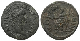 Thrakien. Perinthos. Traianus (98 - 117 n. Chr.).

 Bronze. 98 - 102 n. Chr.
Vs: Kopf mit Strahlenkrone rechts.
Rs: Zeus mit Szepter und Phiale na...